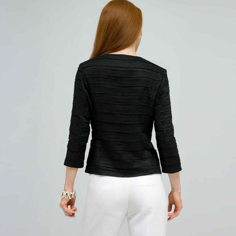 Pleated Jacket., Black, large image number 1